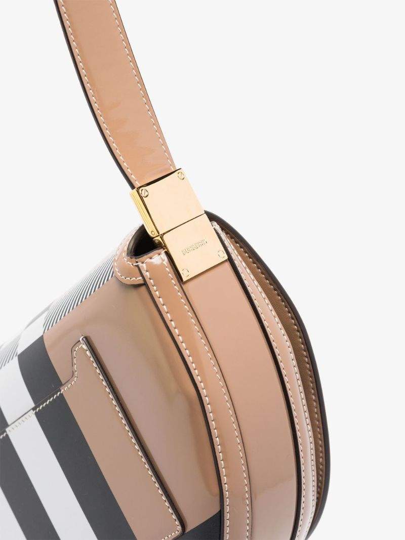 Neutral Olympia Check Leather Shoulder Bag