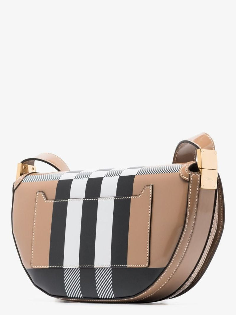Neutral Olympia Check Leather Shoulder Bag