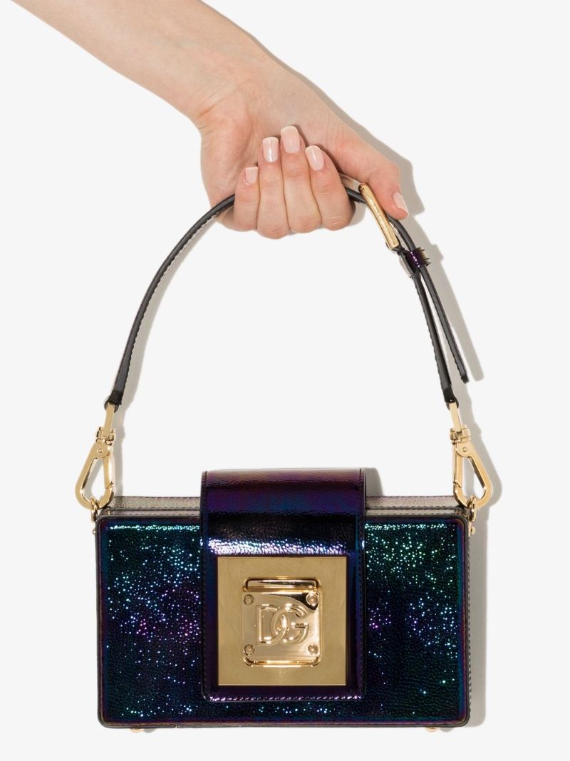 Blue Cubo Box Clutch Shoulder Bag