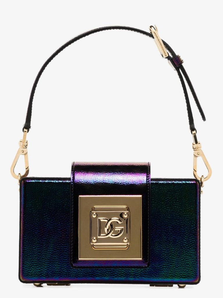 Blue Cubo Box Clutch Shoulder Bag