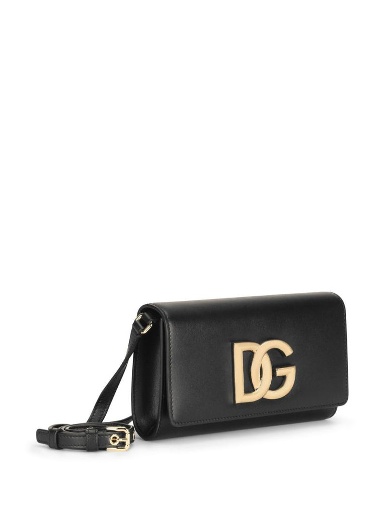 Black Dg Logo Leather Mini Bag
