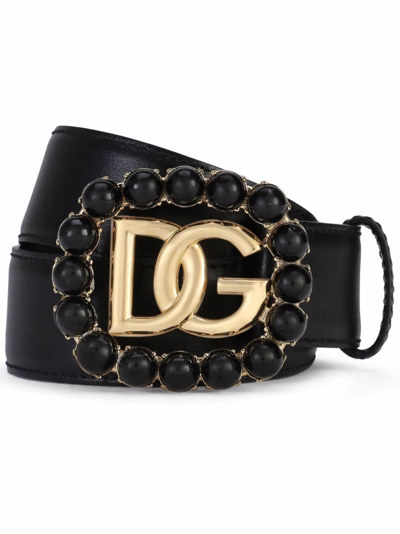 Black Gem Trim Logo Belt