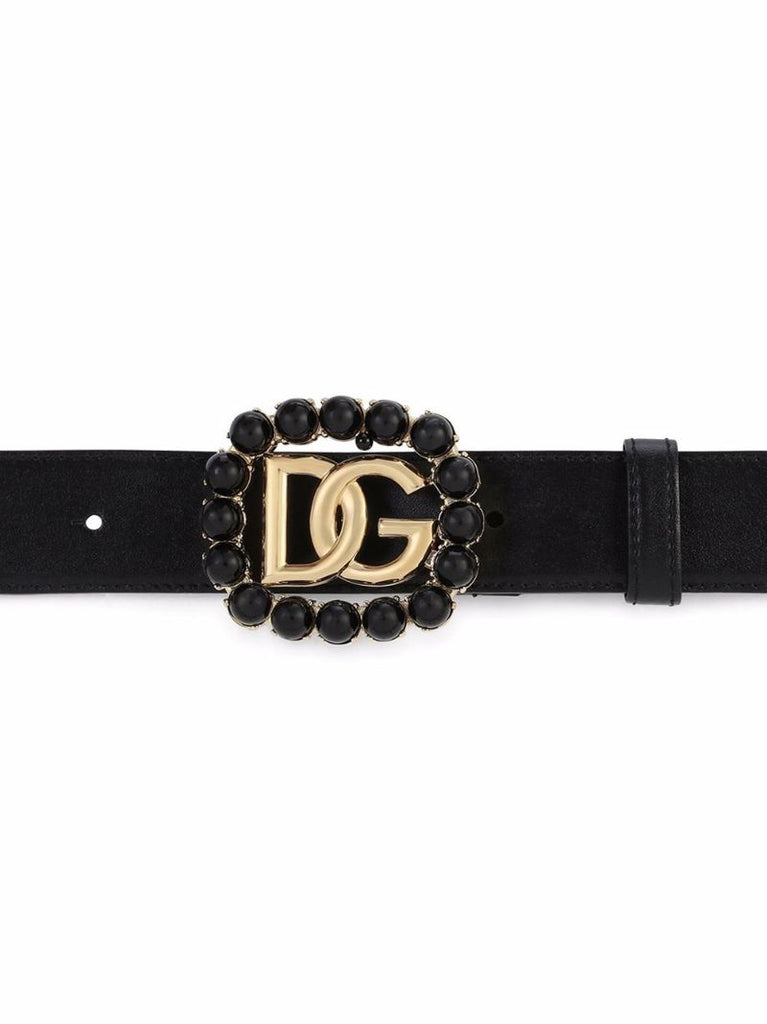 Black Gem Trim Logo Belt