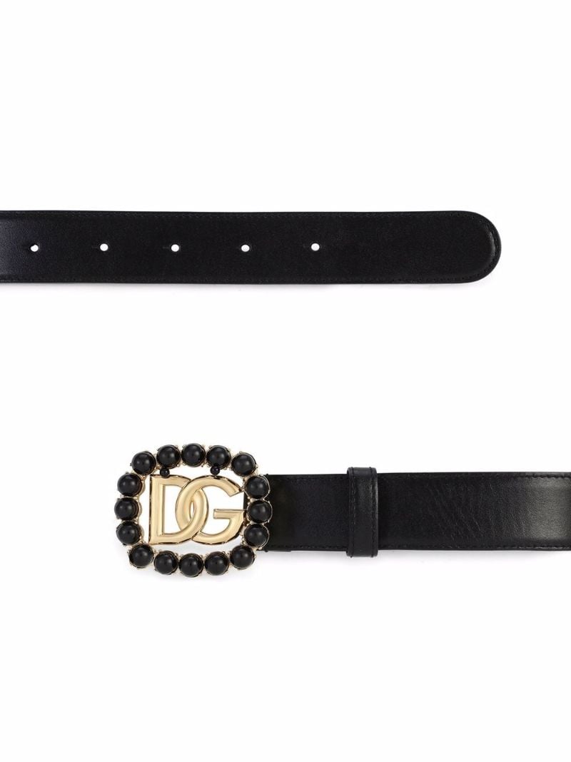 Black Gem Trim Logo Belt