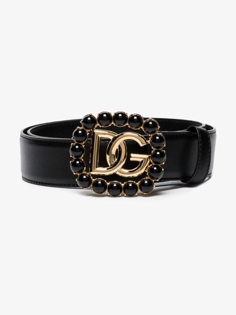 Black Gem Trim Logo Belt