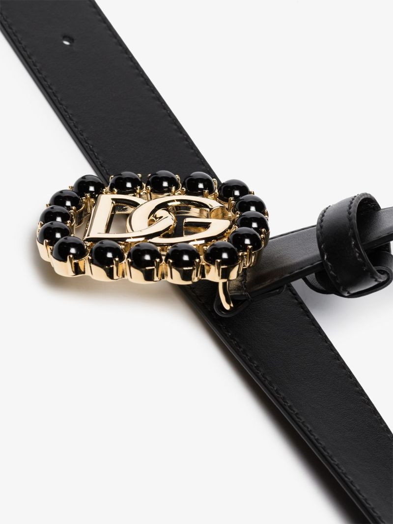 Black Gem Trim Logo Belt