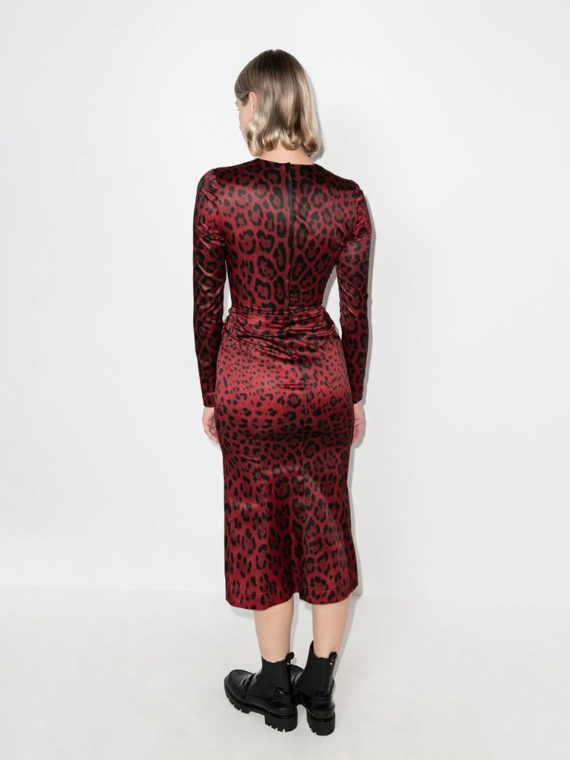 Bustier Leopard Print Midi Dress