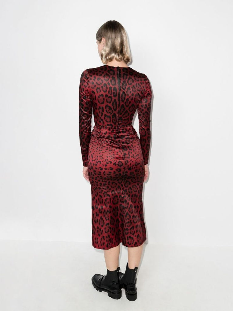 Bustier Leopard Print Midi Dress