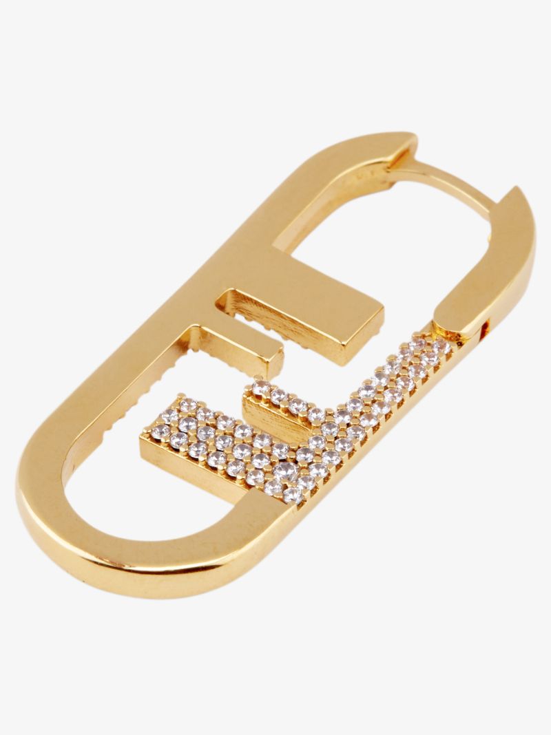 Gold-plated OÃ¢â_x0082_¬â_x0084_¢lock Crystal Earring