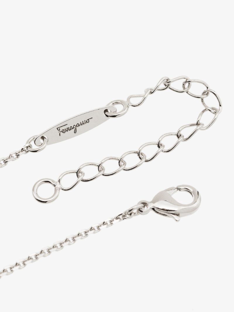 Silver Tone Gancini Pendant Necklace