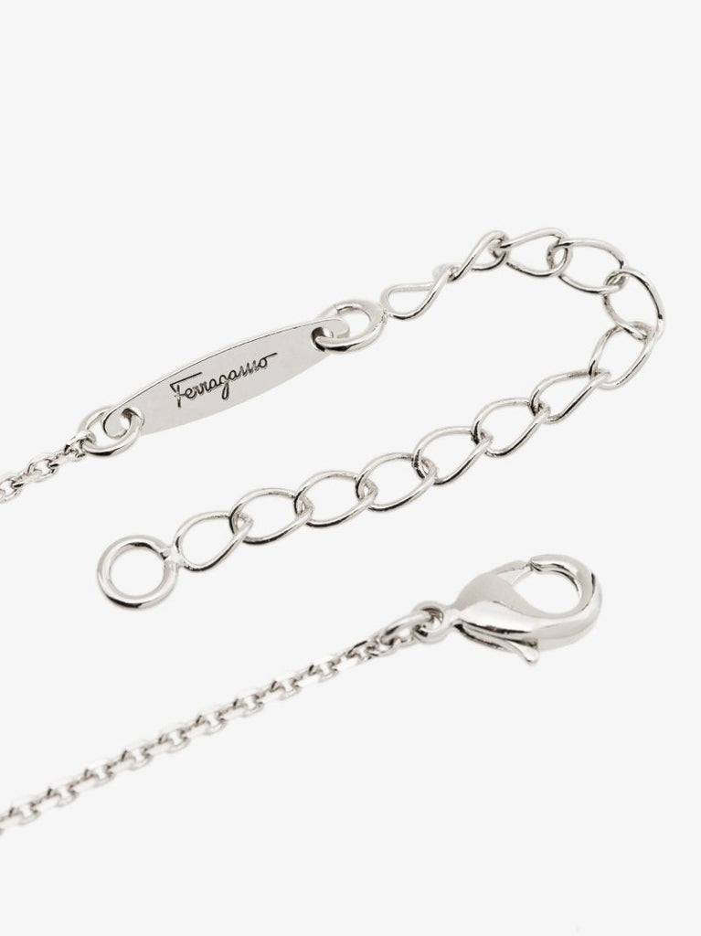 Silver Tone Gancini Pendant Necklace