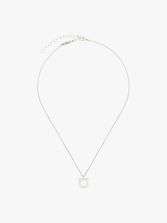 Silver Tone Gancini Pendant Necklace