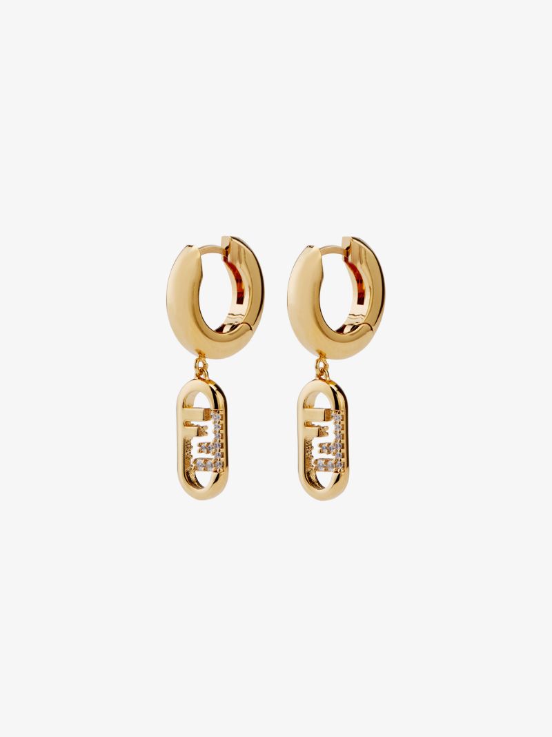 Gold-plated OÃ¢â_x0082_¬â_x0084_¢lock Crystal Hoop Earrings