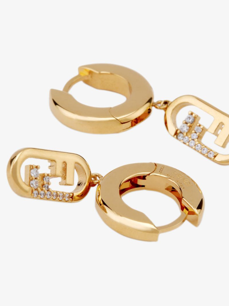 Gold-plated OÃ¢â_x0082_¬â_x0084_¢lock Crystal Hoop Earrings