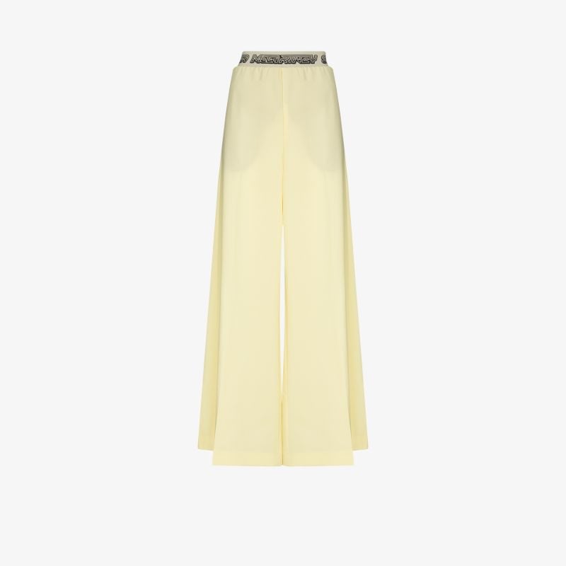 Wide Leg Logo Wool Trousers