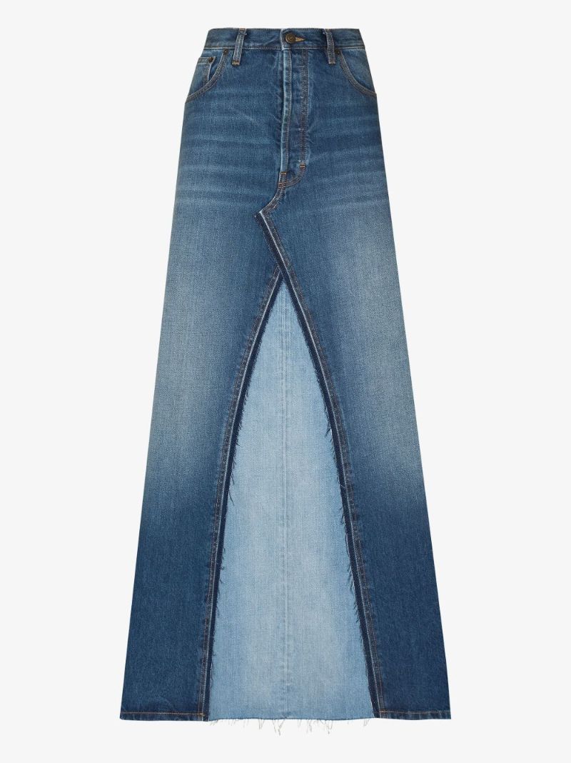 Panelled Denim Midi Skirt