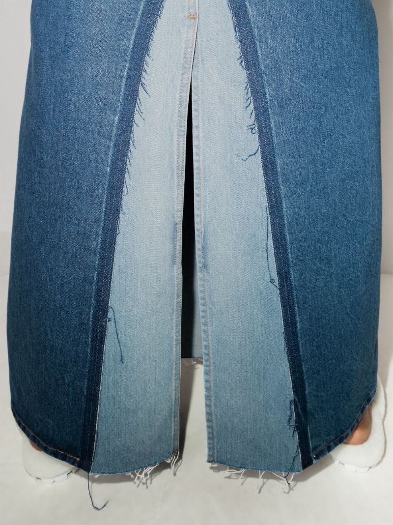 Panelled Denim Midi Skirt