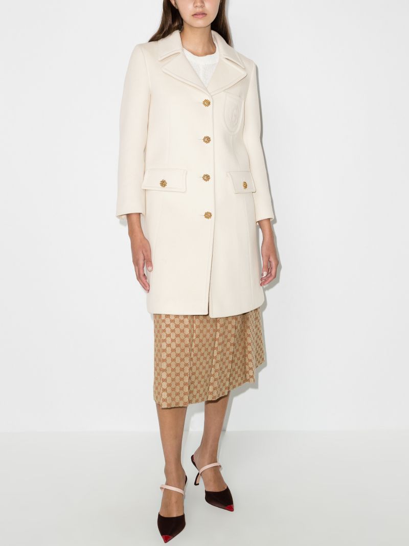 Embroidered Wool Coat