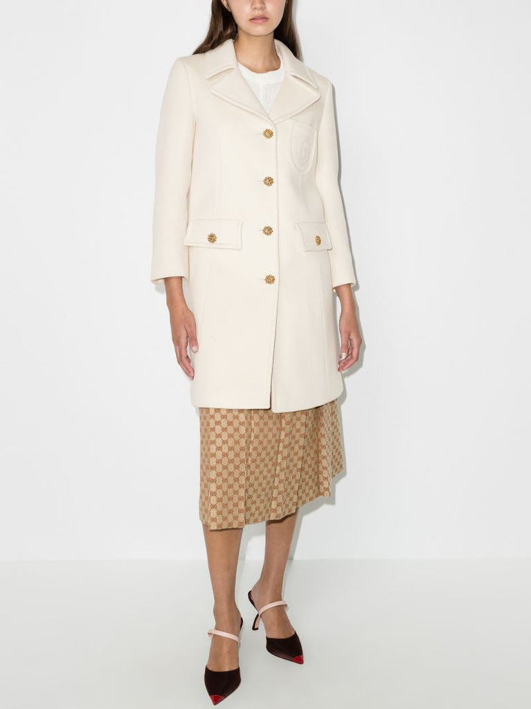 Embroidered Wool Coat
