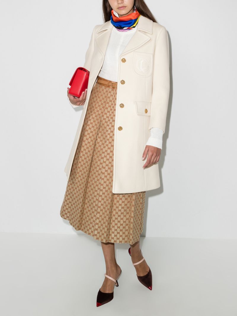 Embroidered Wool Coat