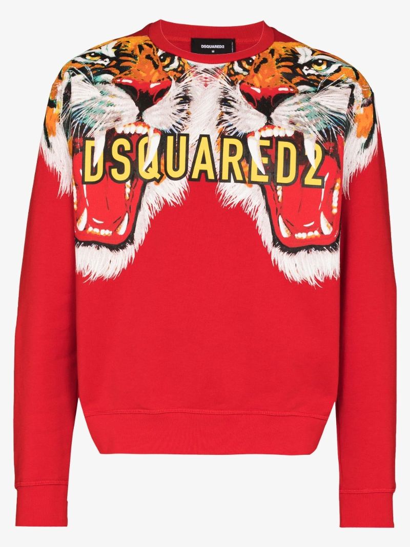 Tiger Print Logo Sweatshirt