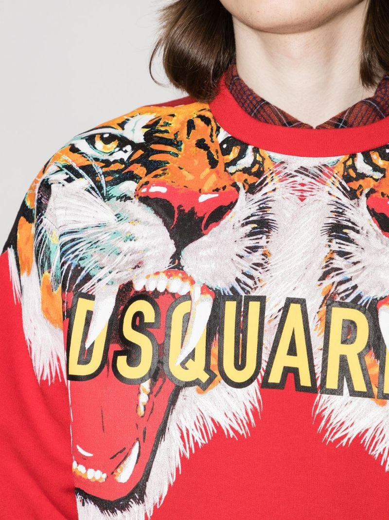 Tiger Print Logo Sweatshirt