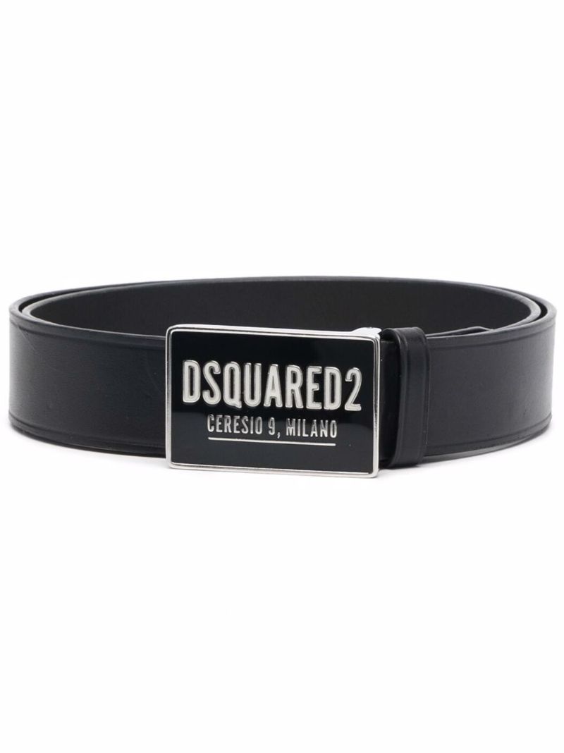 Black Ceresio 9 Leather Belt