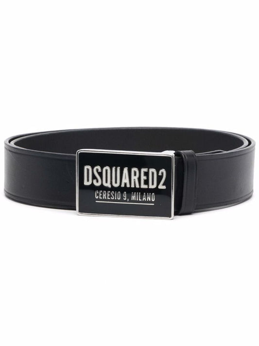 Black Ceresio 9 Leather Belt