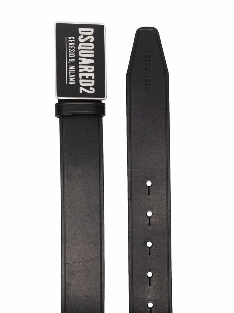 Black Ceresio 9 Leather Belt