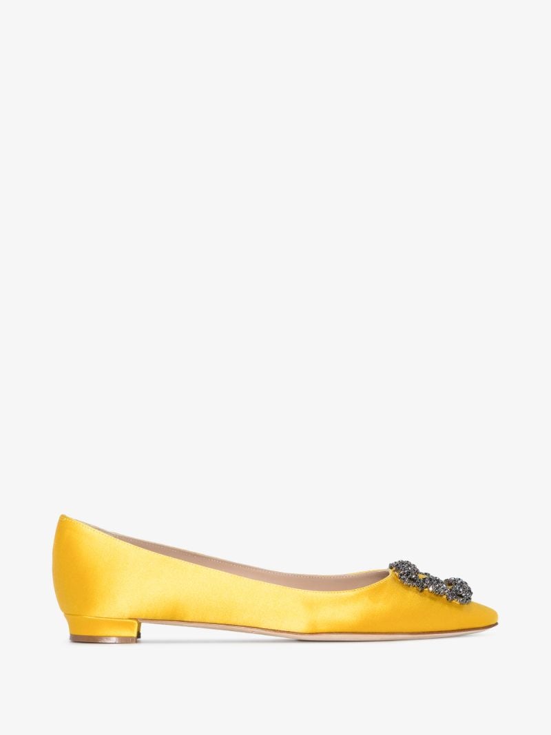 Yellow Hangisi Satin Pumps