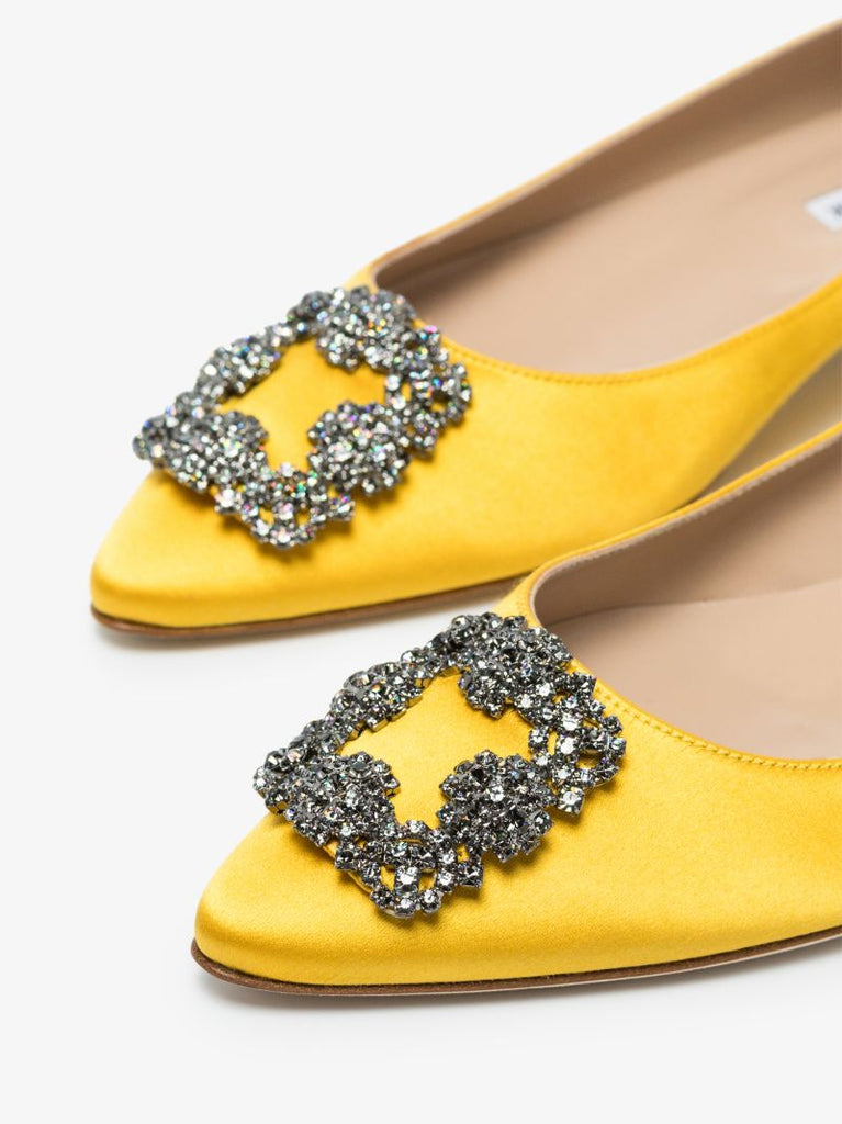 Yellow Hangisi Satin Pumps