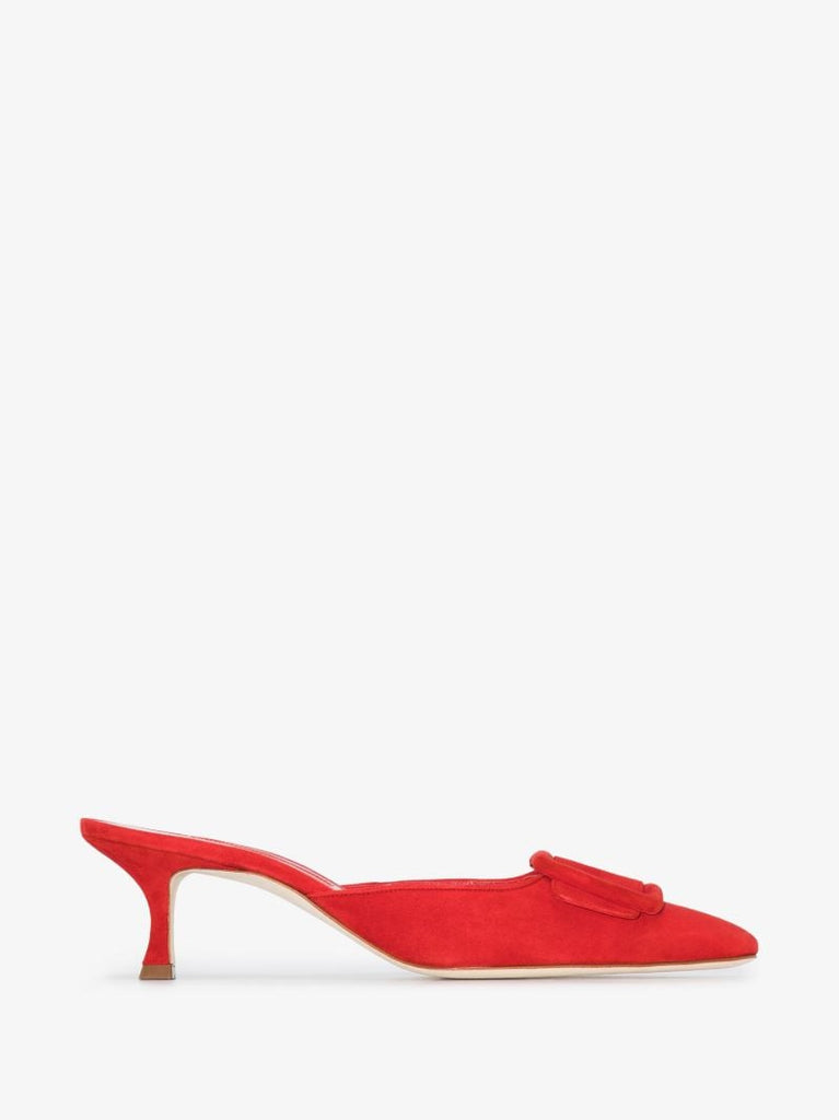 Red Maysale 50 Suede Mules