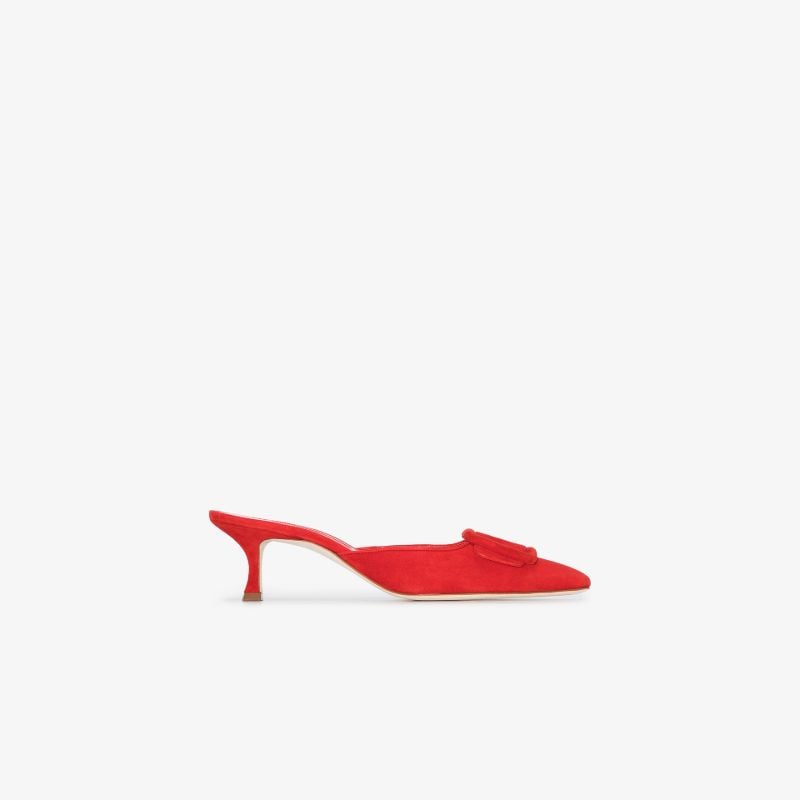 Red Maysale 50 Suede Mules