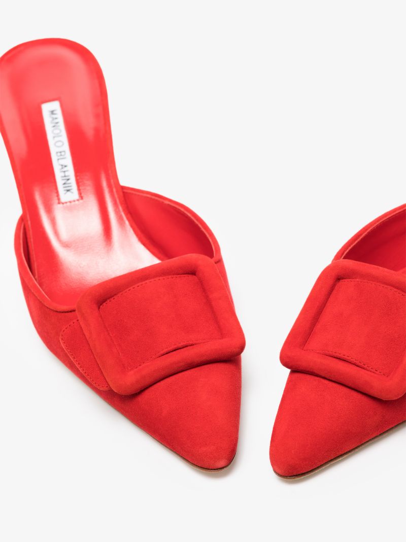 Red Maysale 50 Suede Mules