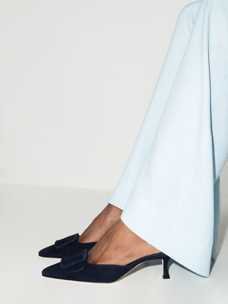 Blue Maysale 50 Suede Mules