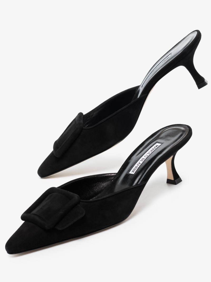 Black Maysale 50 Suede Mules