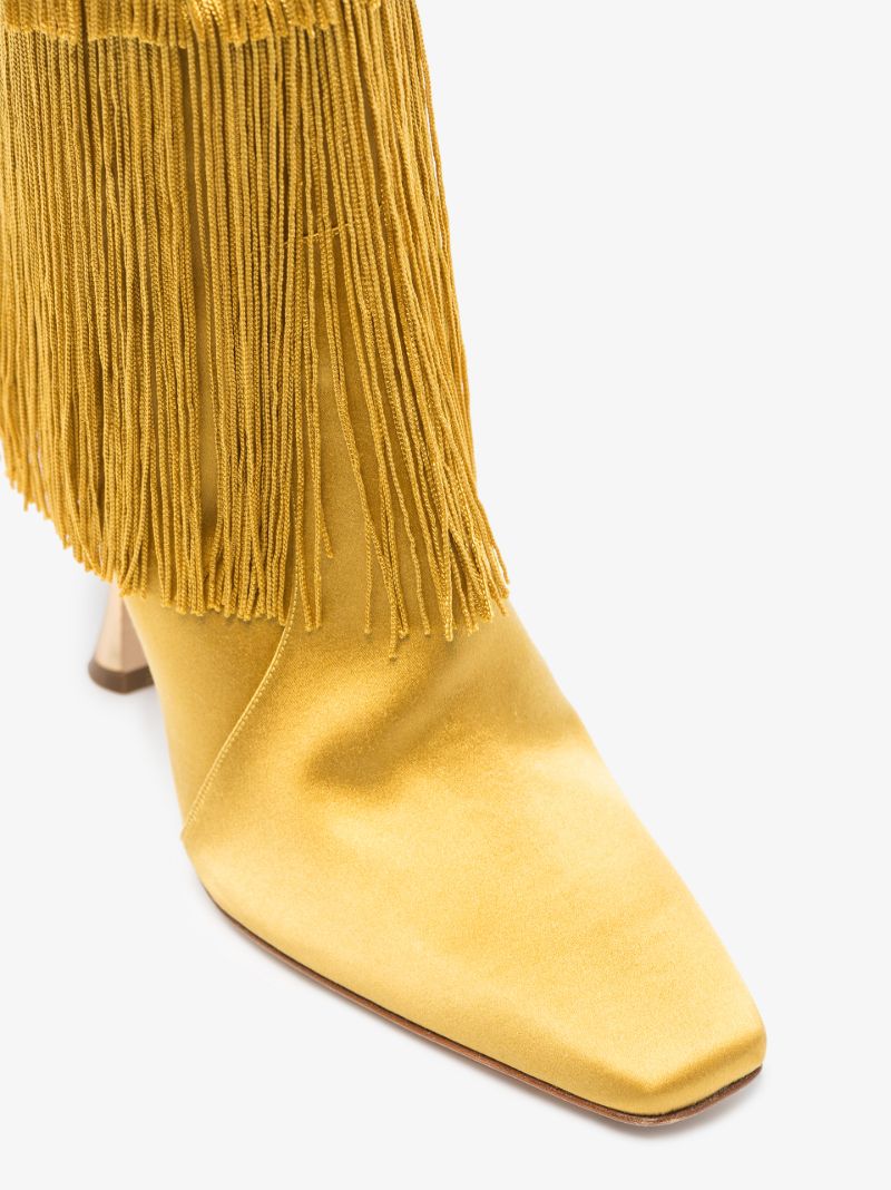 Gold Flequillohi 105 Satin Knee-high Boots