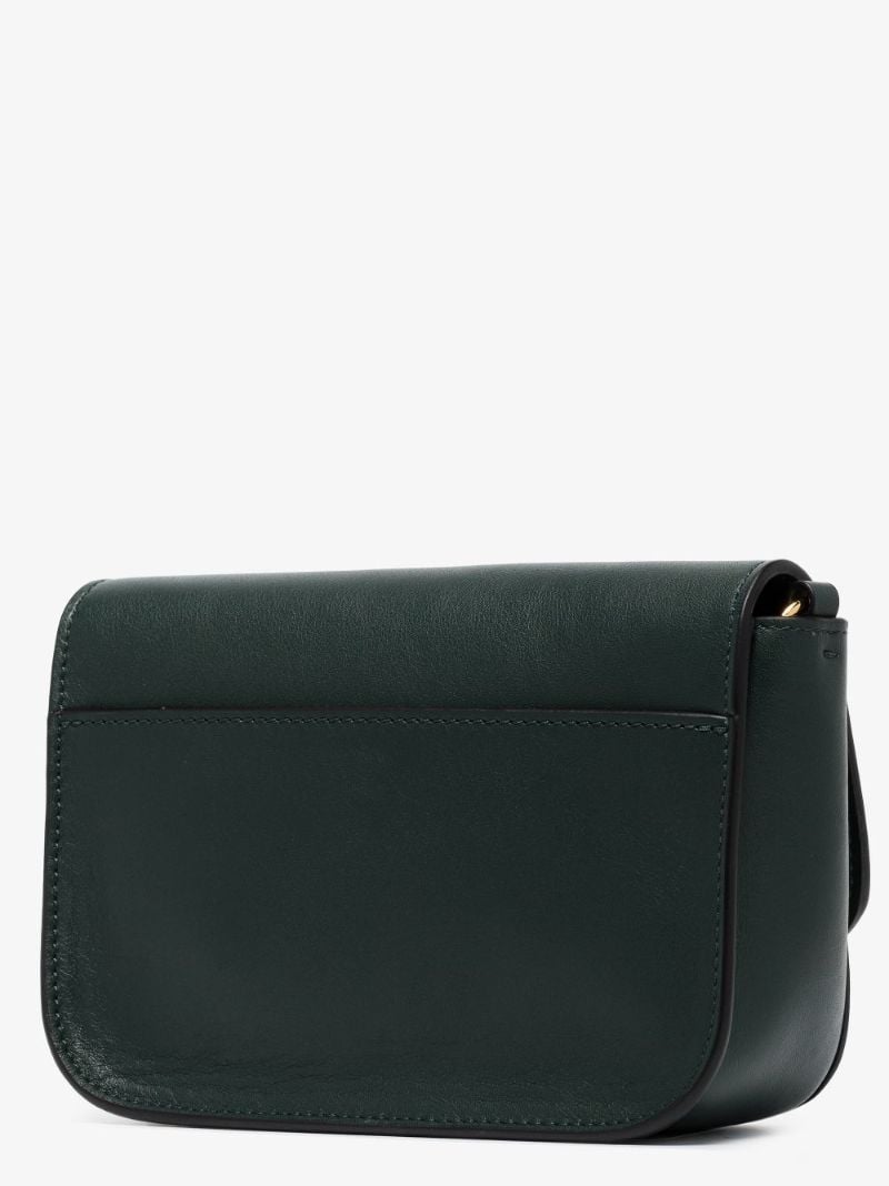 Green Chain Anchor Midi Leather Cross Body Bag