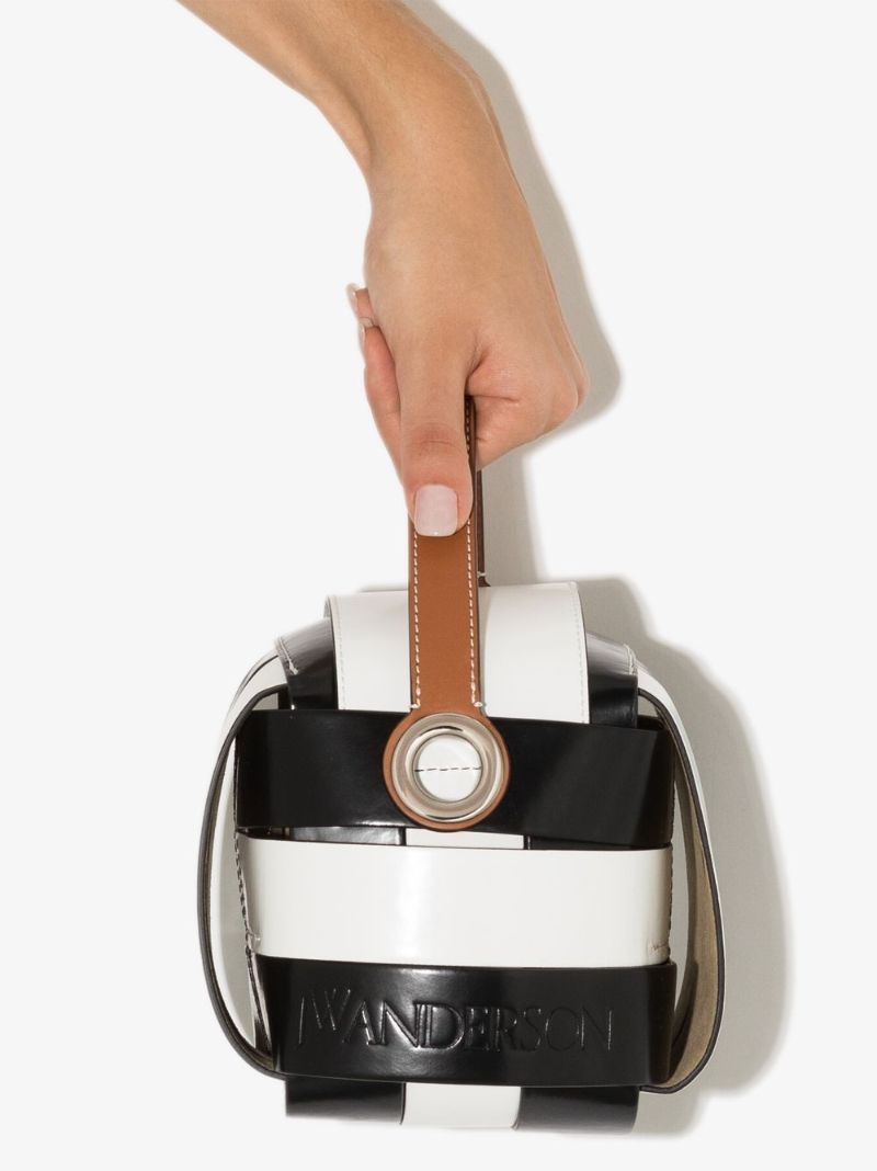 Black and White Knot Leather Mini Bag