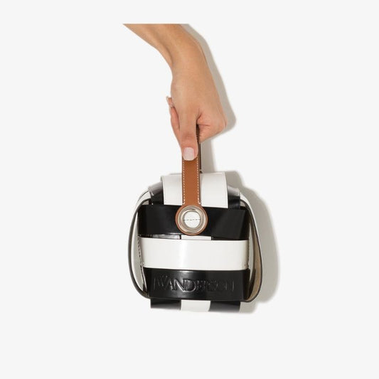 Black and White Knot Leather Mini Bag
