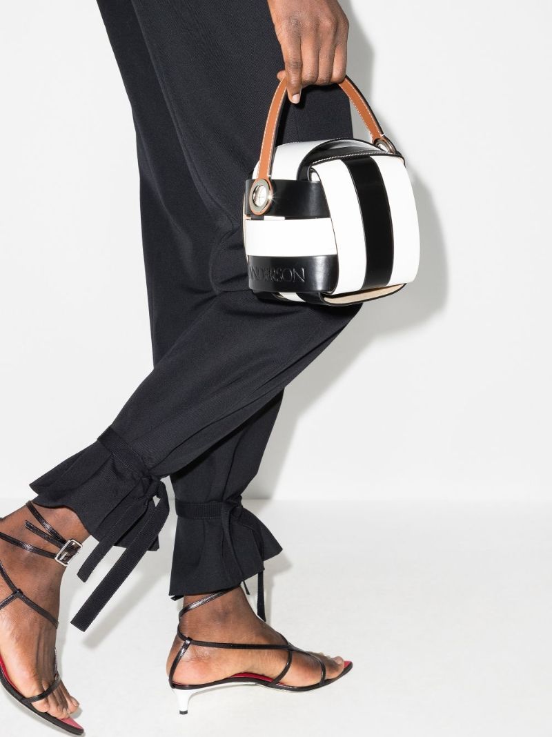 Black and White Knot Leather Mini Bag