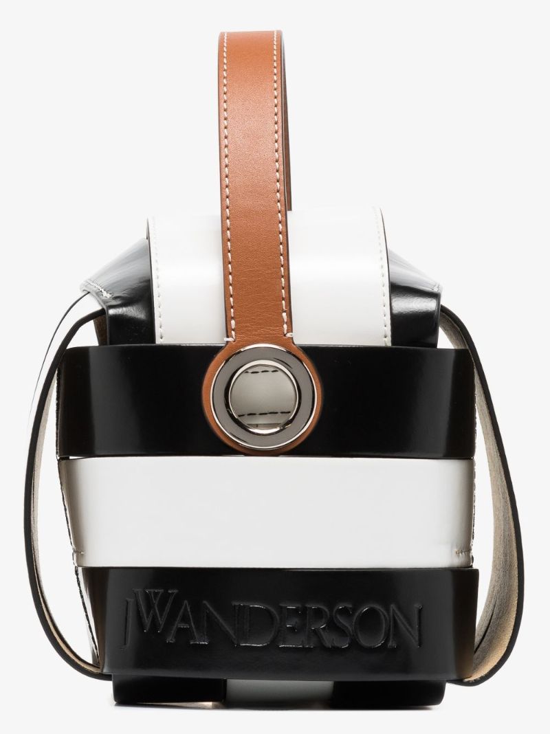 Black and White Knot Leather Mini Bag