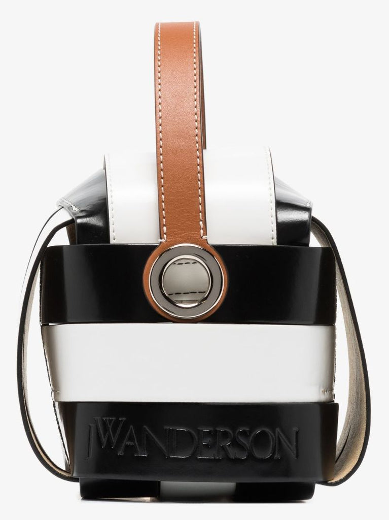 Black and White Knot Leather Mini Bag