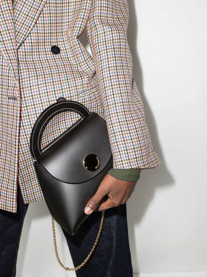 Black Arc Leather Shoulder Bag