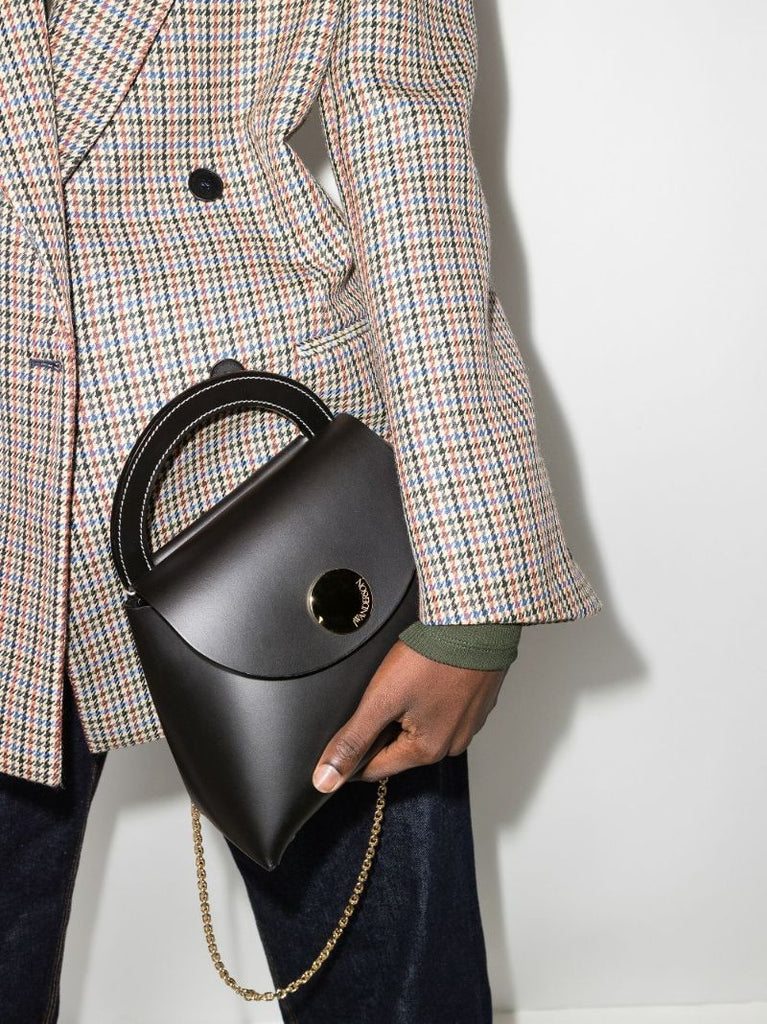 Black Arc Leather Shoulder Bag