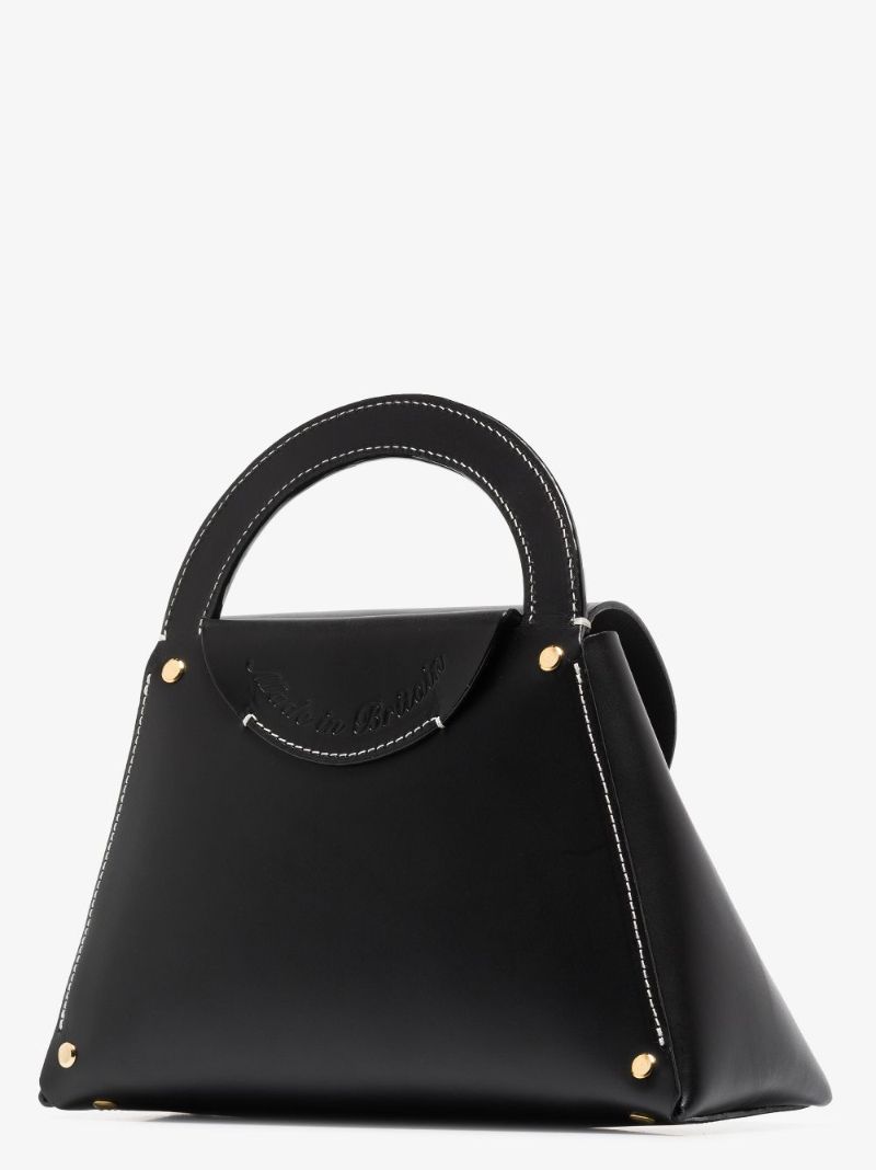 Black Arc Leather Shoulder Bag