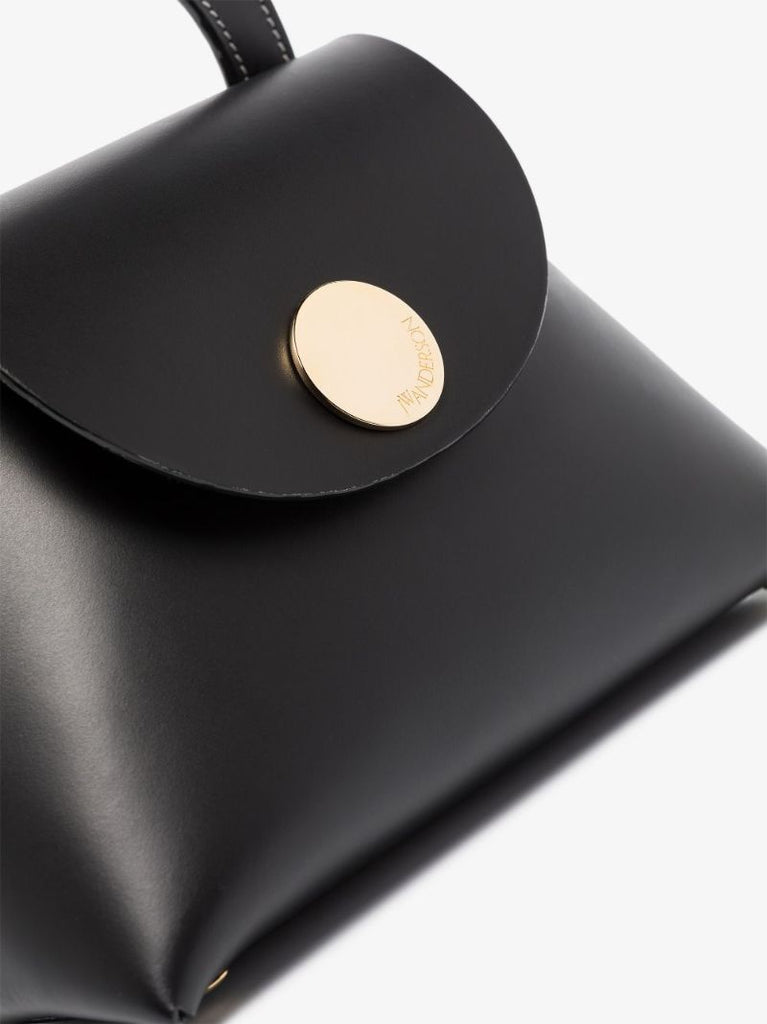 Black Arc Leather Shoulder Bag