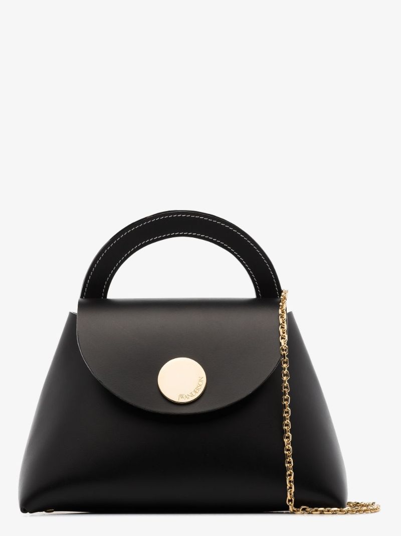 Black Arc Leather Shoulder Bag