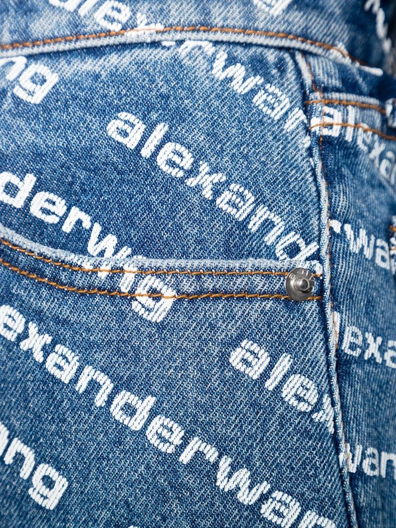 Blue Bite Logo Print Denim Shorts