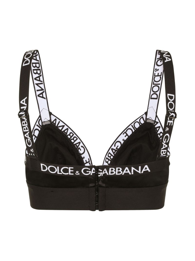 Black Logo Tape Triangle Bralette